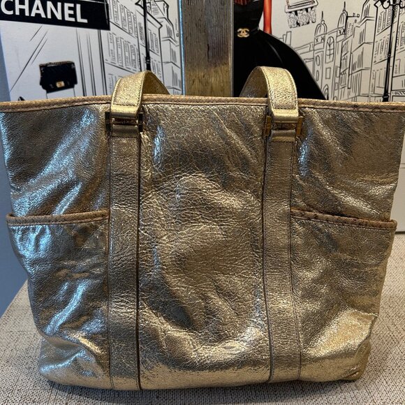 Tory Burch Metallic Tote - Picture 4 of 8